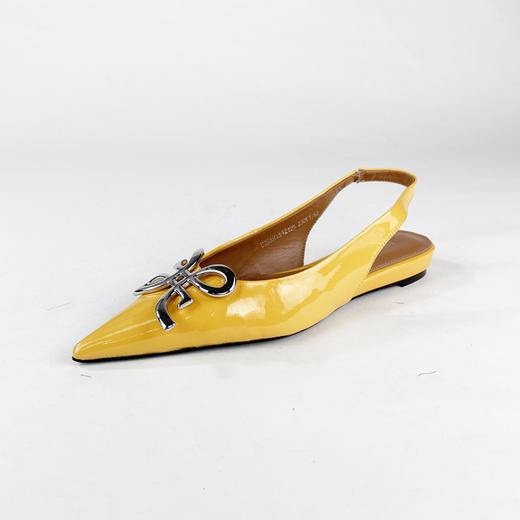 IUIU SECOND 春夏时尚漆皮尖头平底后空凉鞋U29AH15121 商品图1