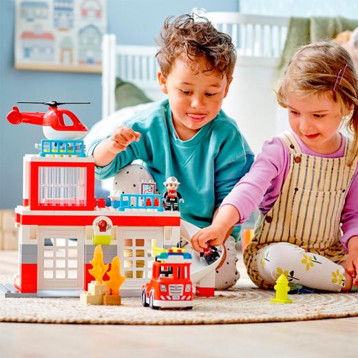 乐高得宝系列10970消防局与消防直升机大颗粒 商品图1