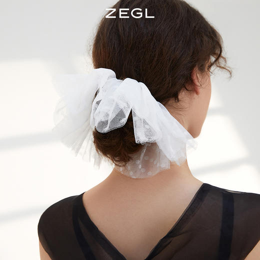 ZEGL黑色网纱发圈女高级感ins气质韩系发饰小众设计感夏季头饰品 商品图5