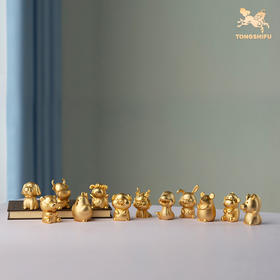 铜师傅《金韵天成十二生肖》桌面真金鎏镀铜摆件 家居装饰工艺品