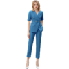 蓝色短袖西装套装女夏季工作服高端正式场合职业装藏蓝色商务正装 商品缩略图4