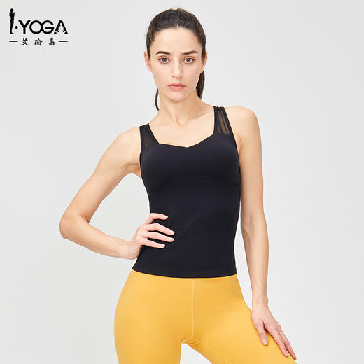 IYOGA瑜伽背心夏女士时尚交叉绑带美背外穿小码透气 亲肤莱卡B051 商品图4