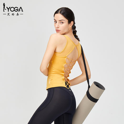 IYOGA瑜伽背心夏女士时尚交叉绑带美背外穿小码透气 亲肤莱卡B051 商品图1