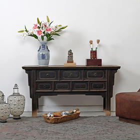 玄关柜雕花装饰柜中式复古明清实木收纳储物柜仿古名宿装饰餐边柜