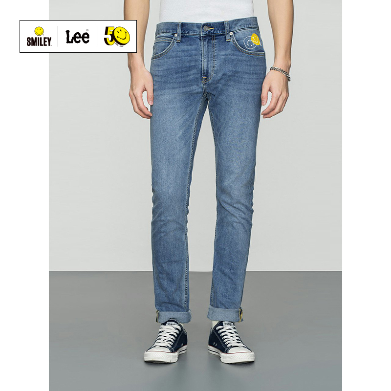 【Smiley®联名】Lee22春夏新品709修身小锥形中蓝男牛仔裤A00473