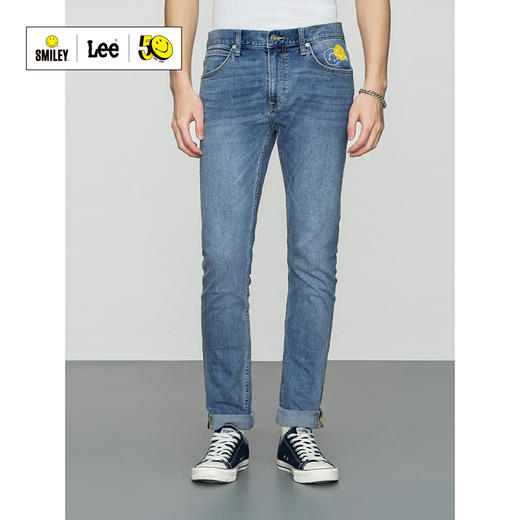 【Smiley®联名】Lee22春夏新品709修身小锥形中蓝男牛仔裤A00473 商品图0