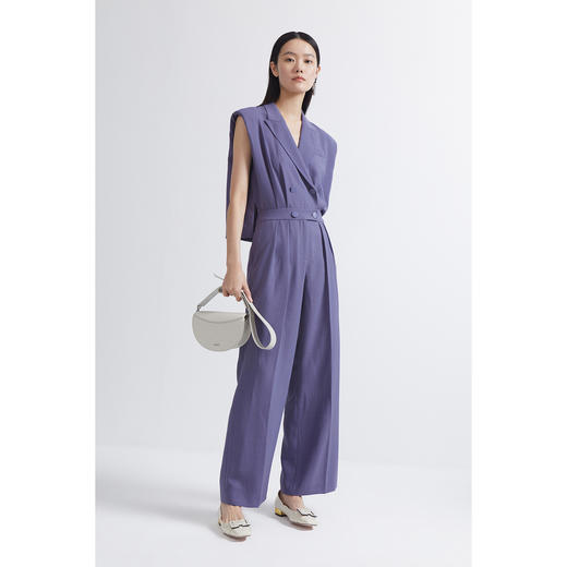 INSUN恩裳2022夏季新品原创小众设计感舒适凉感假两件连体裤9C32220506 商品图3