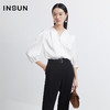 INSUN恩裳2022夏季新品时尚印花光泽感舒适简约百搭真丝衬衫女9C32230120 商品缩略图0