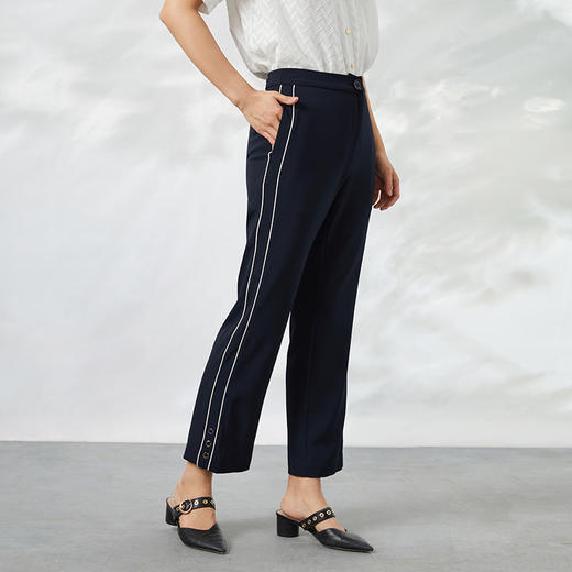 EITIE爱特爱女装修身高腰直筒休闲裤子6205902 商品图1