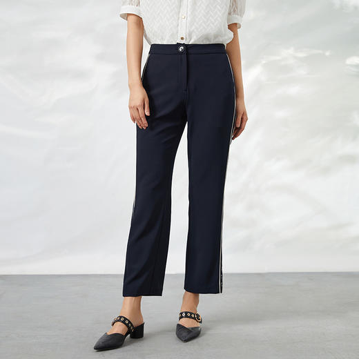 EITIE爱特爱女装修身高腰直筒休闲裤子6205902 商品图2