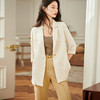 剩S/M/XL 休闲宽松裁剪七分袖2022夏季新款针织肌理设计女式西服 商品缩略图1