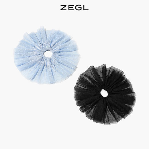 ZEGL黑色网纱发圈女高级感ins气质韩系发饰小众设计感夏季头饰品 商品图3