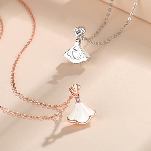 【小白裙】S925银小裙子白贝母项链【JHY-N000757B】 商品图1