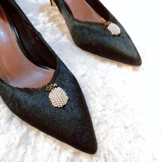 IUIU SECOND 气质马毛尖头高跟鞋浅口单鞋U29CE32881 商品图3