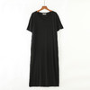 韩版V领短袖棉大码莫代尔连衣裙宽松休闲开叉长裙YHH-2009 商品缩略图7