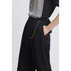 INSUN恩裳2022夏新品时尚自然褶皱感经典黑色三醋酸直筒休闲裤9C32220160 商品缩略图4