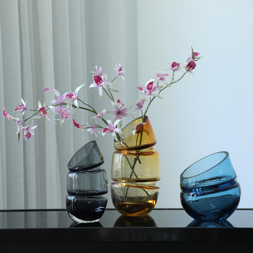 5月新款 多节彩色玻璃花瓶 商品图0