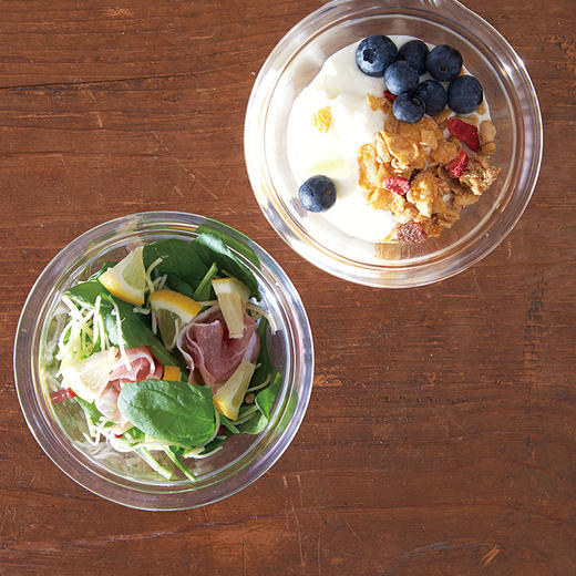 【HARIO】耐热玻璃色拉盆家用料理碗四件装HSB 商品图1