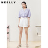 NEELLY纳俪商场同款2022夏季短裤女西装休闲裤立体打褶显瘦直筒裤N22051H01143 商品缩略图2
