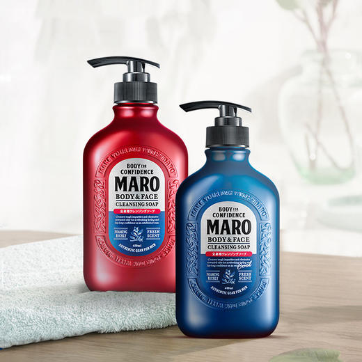 日本进口MARO摩隆男士洗颜沐浴二合一 清爽沐浴露沐浴乳持久留香 商品图3