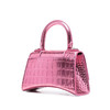 BALENCIAGA 巴黎世家 女士 Hourglass系列 小号沙漏包金属化鳄鱼压纹提挎包 粉色 592833 1S4RY 6202 商品缩略图1