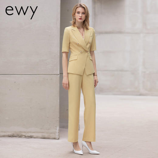 春季高级感职业装气质女神范西装外套名媛时尚小香风黄色西装套装 商品图1