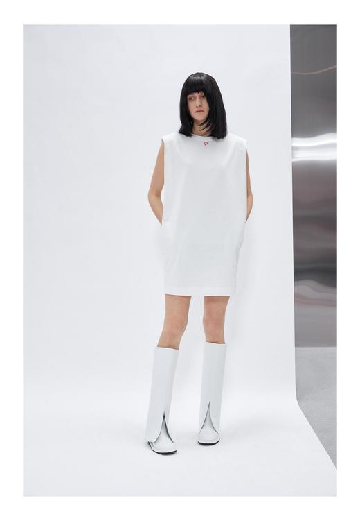 垫肩无袖之字针连衣裙 商品图0