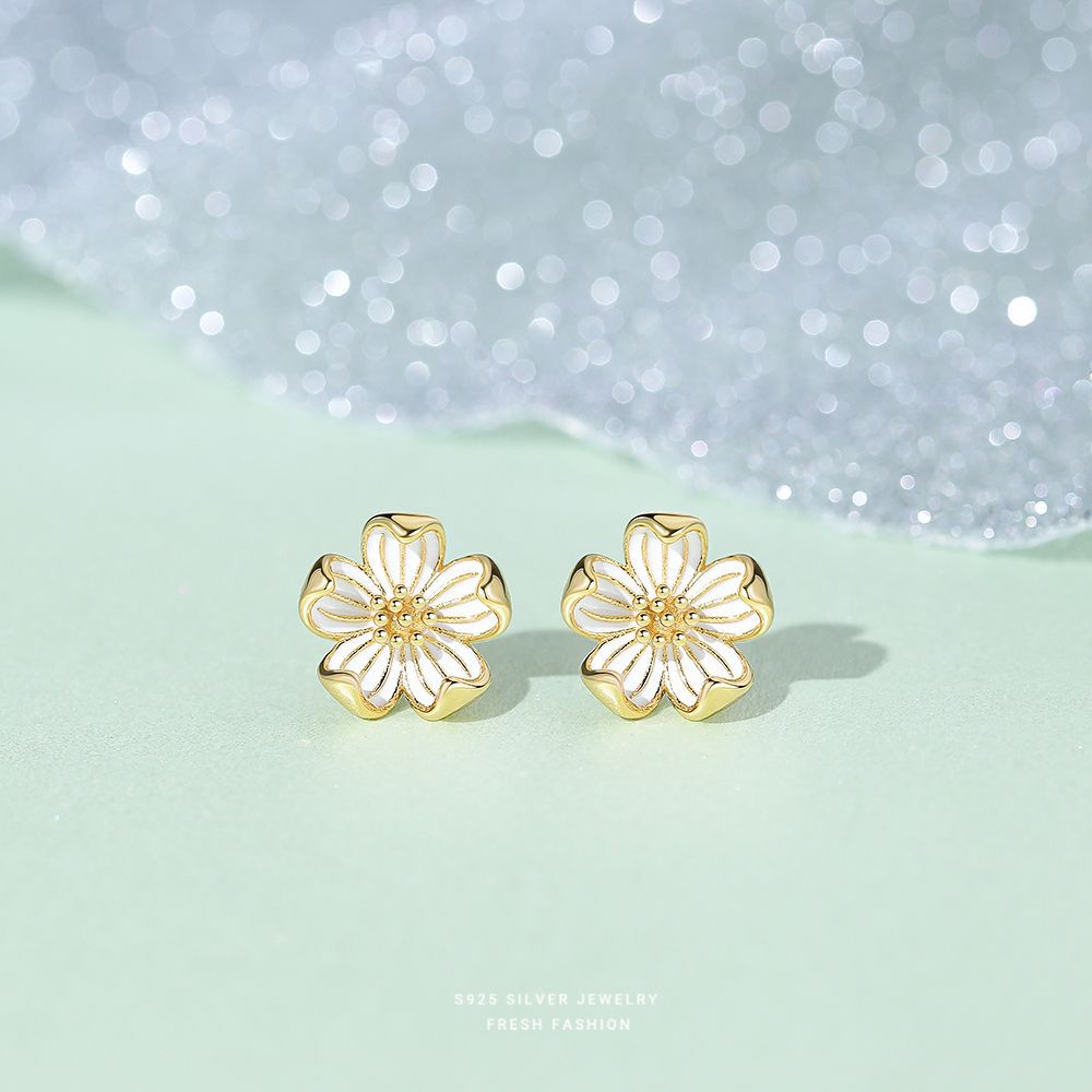 子佩集【采菊东篱】S925银小雏菊耳钉【YXS-E420】