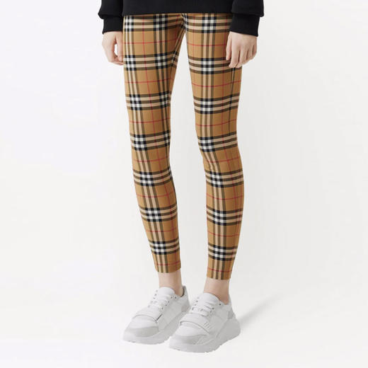 【二】BURBERRY 巴宝莉 女士徽标细节复古格纹针织打底裤 格子 8049478 A7028 商品图1
