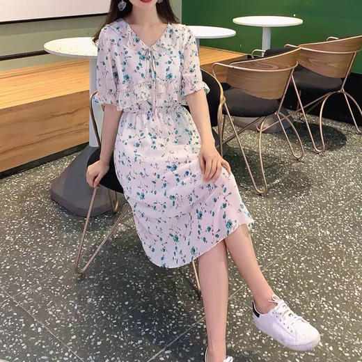 裁缝学苑AQ56新款雪纺碎花连衣裙纸样女装法式复古娃娃领裙子打版 商品图1