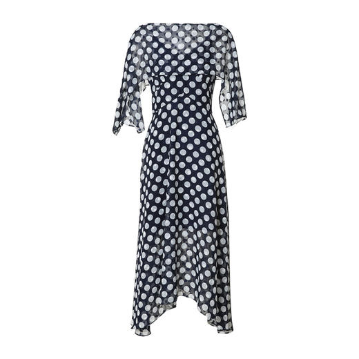 下架-EITIE爱特爱夏季新款时尚长款显瘦一字领波点撞色连衣裙B2207978 商品图5