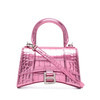 BALENCIAGA 巴黎世家 女士 Hourglass系列 小号沙漏包金属化鳄鱼压纹提挎包 粉色 592833 1S4RY 6202 商品缩略图0
