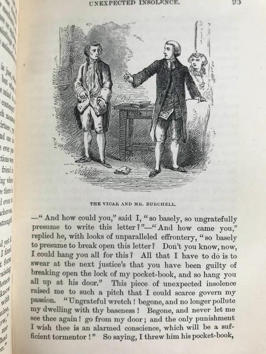 1872年 戈德史密斯《威克菲尔德牧师》 10余幅插图 漆布精装36开 商品图14