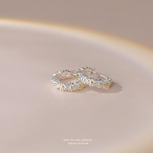 子佩集【花环】S925银简约小雏菊耳环【YXS-E2551】 商品图2