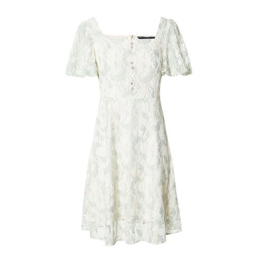 EITIE爱特爱夏季新款时尚气质显瘦泡泡袖方领a字蕾丝连衣裙B2207938 商品图5