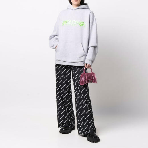 BALENCIAGA 巴黎世家 女士 Hourglass系列 小号沙漏包金属化鳄鱼压纹提挎包 粉色 592833 1S4RY 6202 商品图3