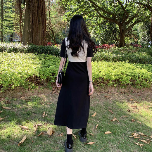 （清仓现货）【社群供W】撞色韩版显瘦连衣裙 商品图5