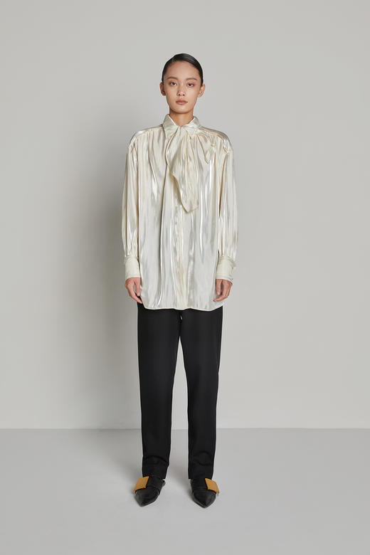 小飞边花瓣飘带衬衫 商品图0