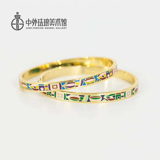 钛钢珐琅开口手镯-细款 商品图3