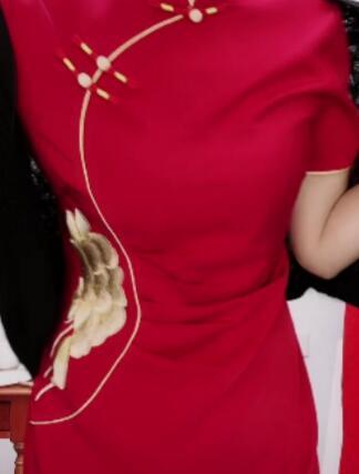 MY  2553改良高级感蚀骨长款绣花旗袍 商品图1