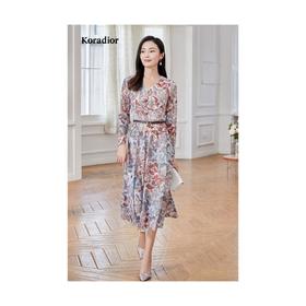 2楼珂莱蒂尔Koradior服饰（新百购）花色连衣裙2022年新款