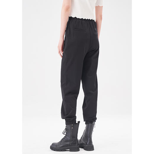 NEELLY纳俪商场同款黑色松紧腰束脚裤女2022夏季运动裤薄款百搭N22044H04557 商品图4