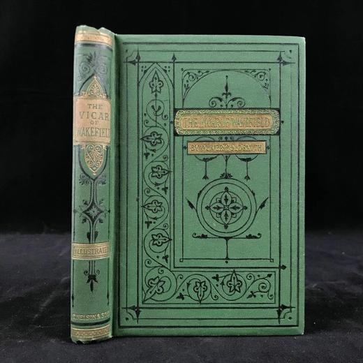 1872年 戈德史密斯《威克菲尔德牧师》 10余幅插图 漆布精装36开 商品图0