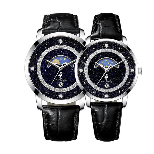 【ROROLOVE】情侣Lover系列 天然钻石腕表 天然钻石情侣手表满天星情侣对表（ 56/48颗） 商品图1