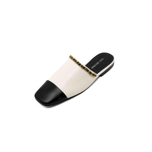 IUIU SECOND 春夏简约牛漆皮方头穆勒拖 U21AH15171 商品图7