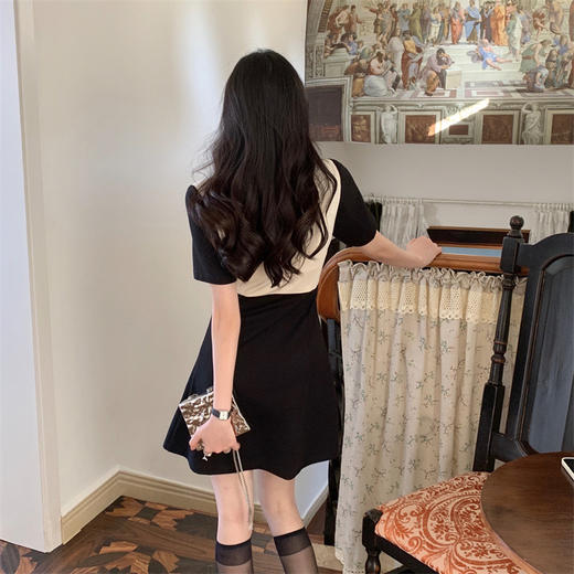 （清仓现货）【社群供W】撞色韩版显瘦连衣裙 商品图3