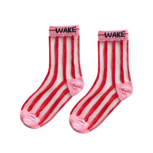 【6双装 重工潮袜 百搭透气】只一只夏季薄款字母条纹卡丝袜棉透气网眼儿童袜子 商品图5