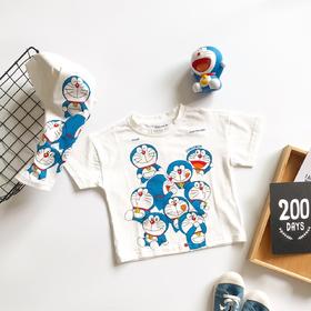 黛唯梵儿童夏装卡通哆啦A梦短袖上衣男女宝宝叮当猫可爱T恤童装圆领衣服