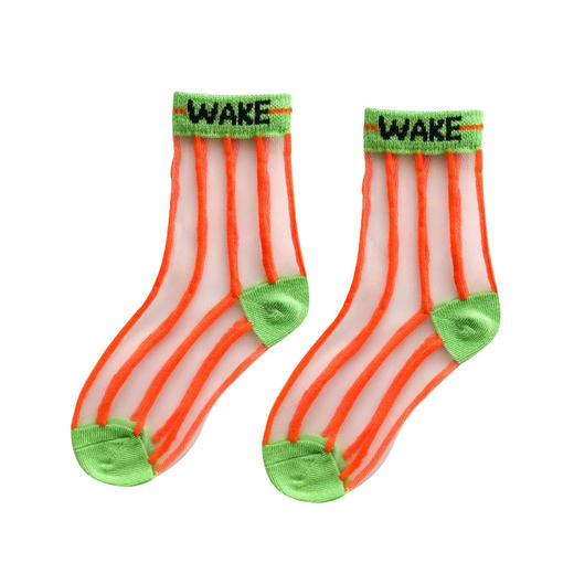 【6双装 重工潮袜 百搭透气】只一只夏季薄款字母条纹卡丝袜棉透气网眼儿童袜子 商品图10