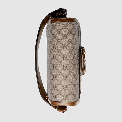 Gucci 马衔扣1955系列小号肩背包 老花logo帆布拼皮马鞍包杨幂 倪妮 戚薇同款 60220492TCG 商品图4